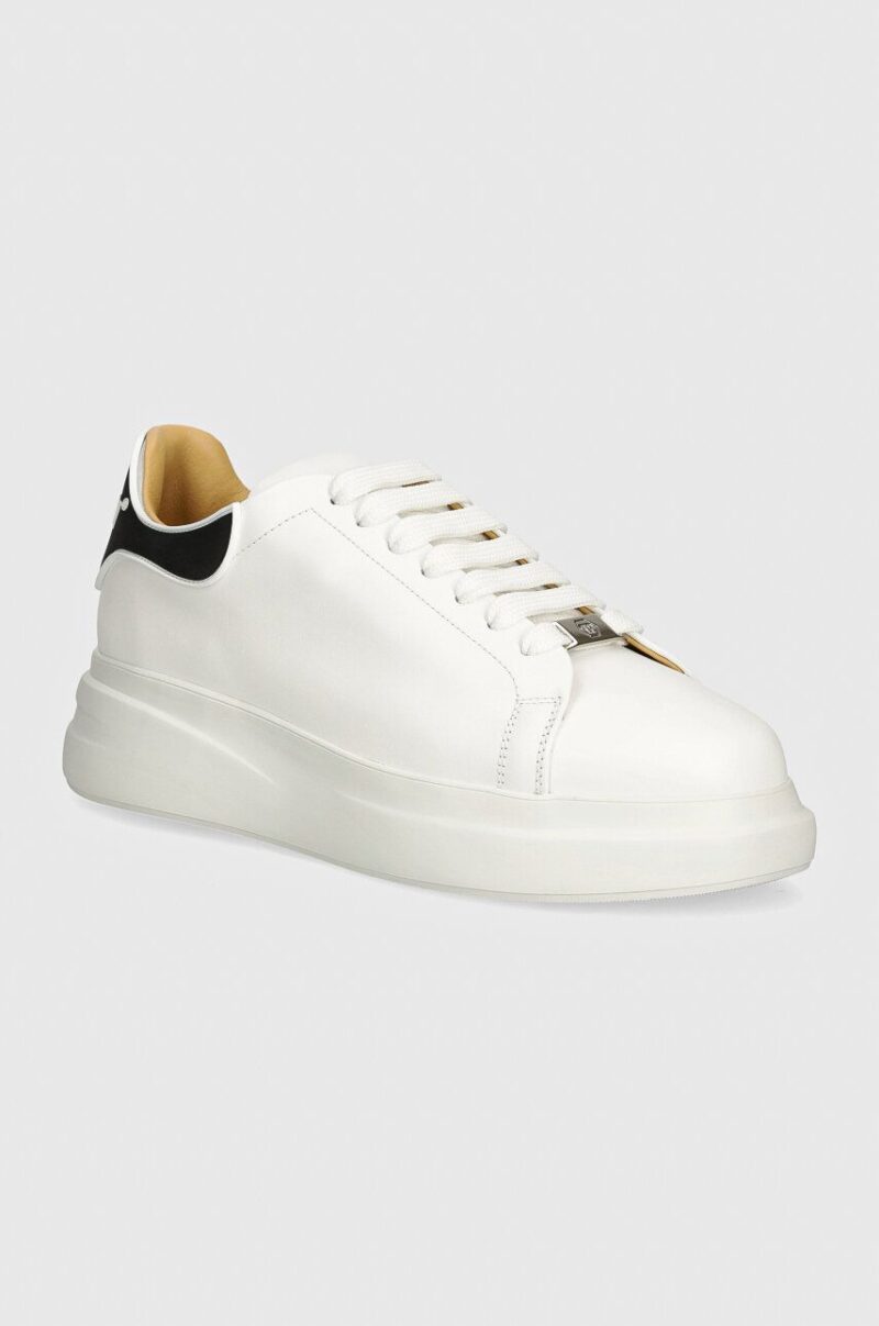 Philipp Plein sneakers din piele Lo-Top Mega Star culoarea alb