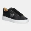 Philipp Plein sneakers din piele Nappa Lo-Top Monogram culoarea negru