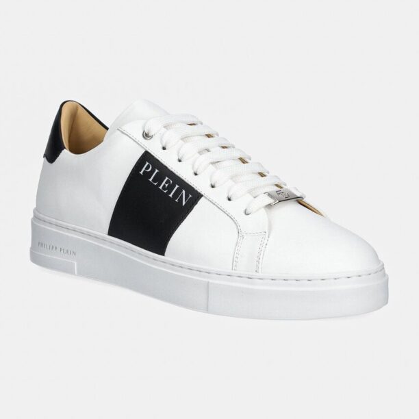 Philipp Plein sneakers din piele Nappa Lo-Top culoarea alb