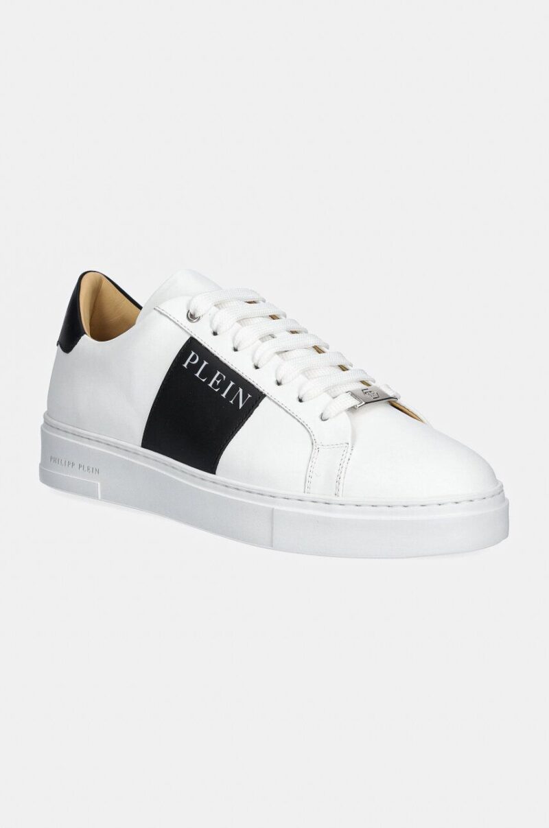 Philipp Plein sneakers din piele Nappa Lo-Top culoarea alb