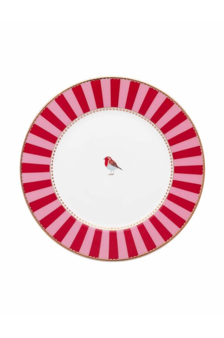 Pip Studio un set de farfurii Love Birds Stripes Red 6-pack