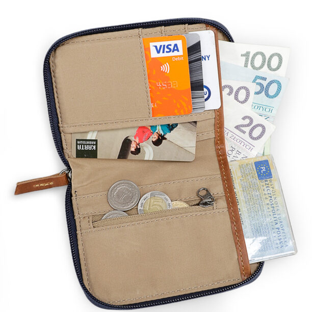 Portofel de voiaj Fjallraven Zip Wallet - navy preţ