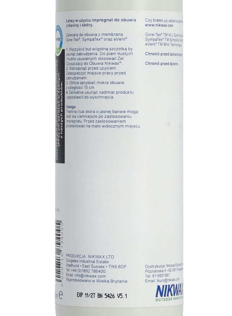 Original Preparat impregnare incaltaminte Nikwax Fabric & Leather Proof 300 ml