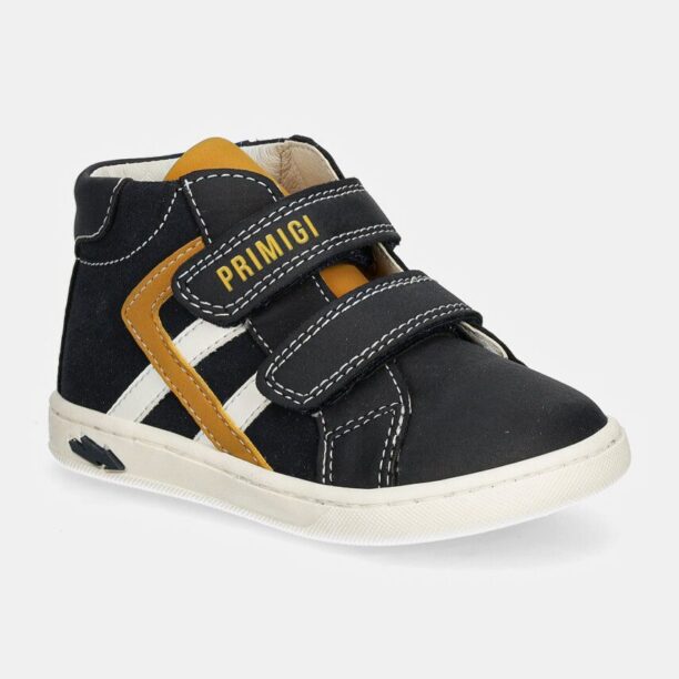 Primigi sneakers de piele întoarsă pentru copii culoarea albastru marin