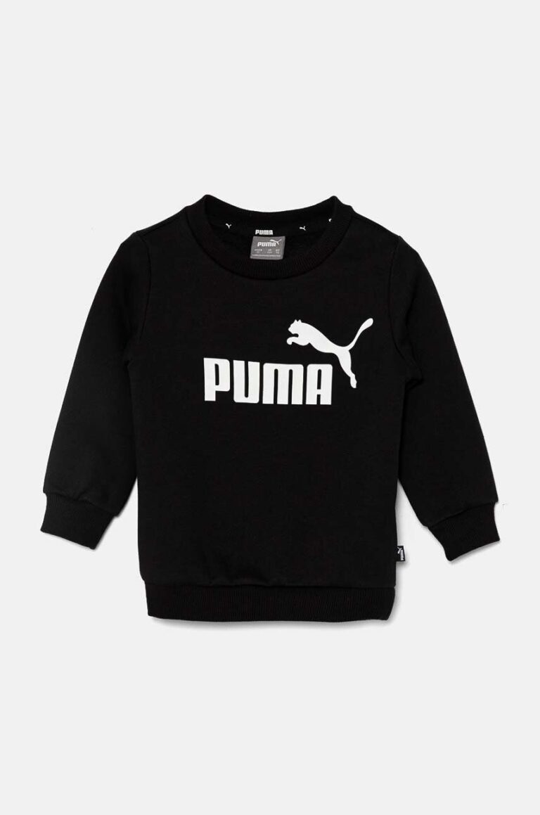 Puma bluza copii ESS Big Logo Crew FL B culoarea negru