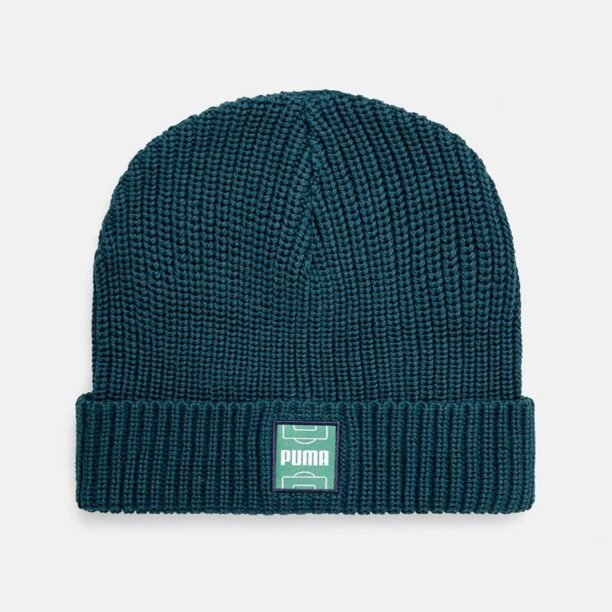 Puma caciula din bumbac Classics Graphic Short Beanie culoarea verde