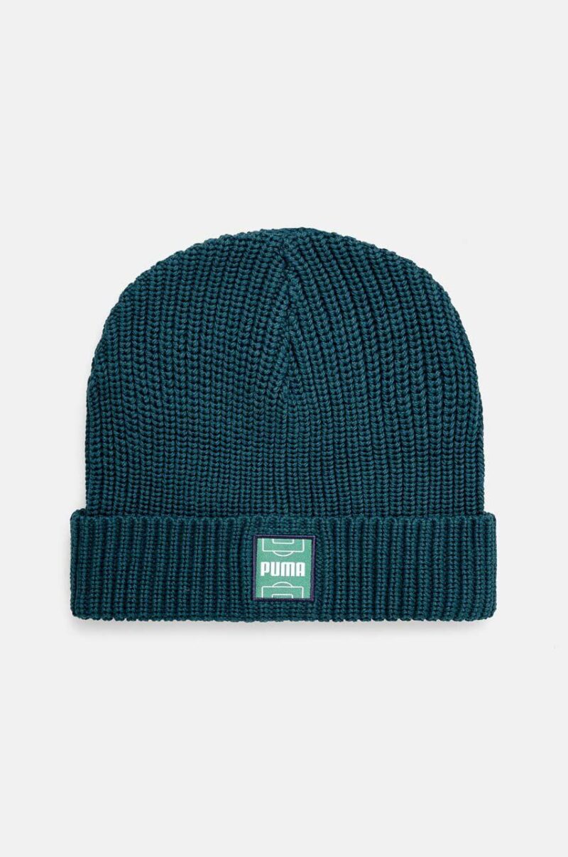 Puma caciula din bumbac Classics Graphic Short Beanie culoarea verde