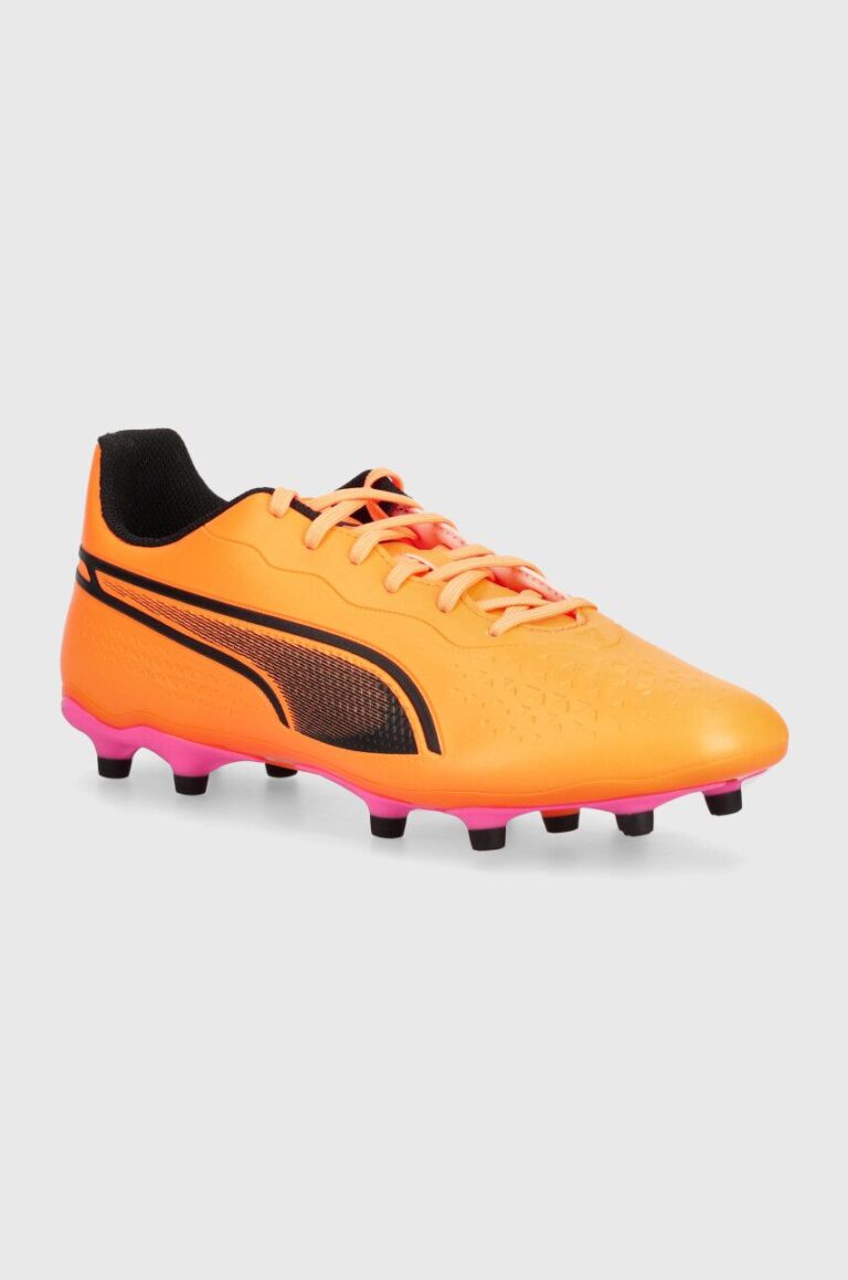 Puma ghete de fotbal korki King Match culoarea portocaliu