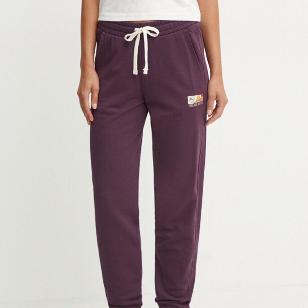 Puma pantaloni de trening culoarea violet