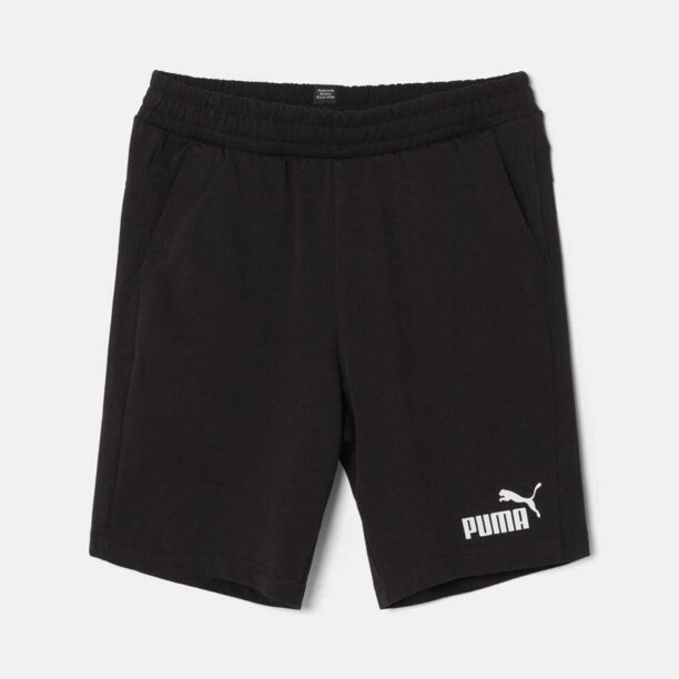 Puma pantaloni scurți din bumbac pentru copii ESS Jersey Shorts culoarea negru