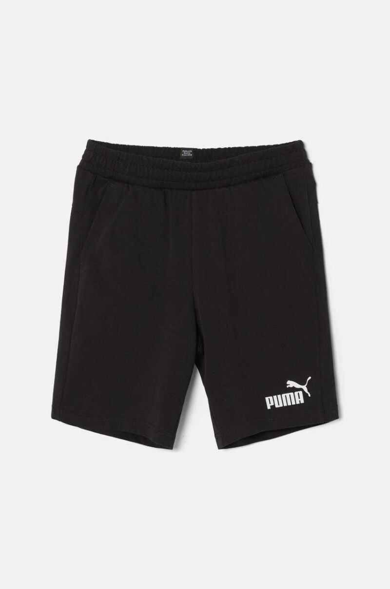 Puma pantaloni scurți din bumbac pentru copii ESS Jersey Shorts culoarea negru