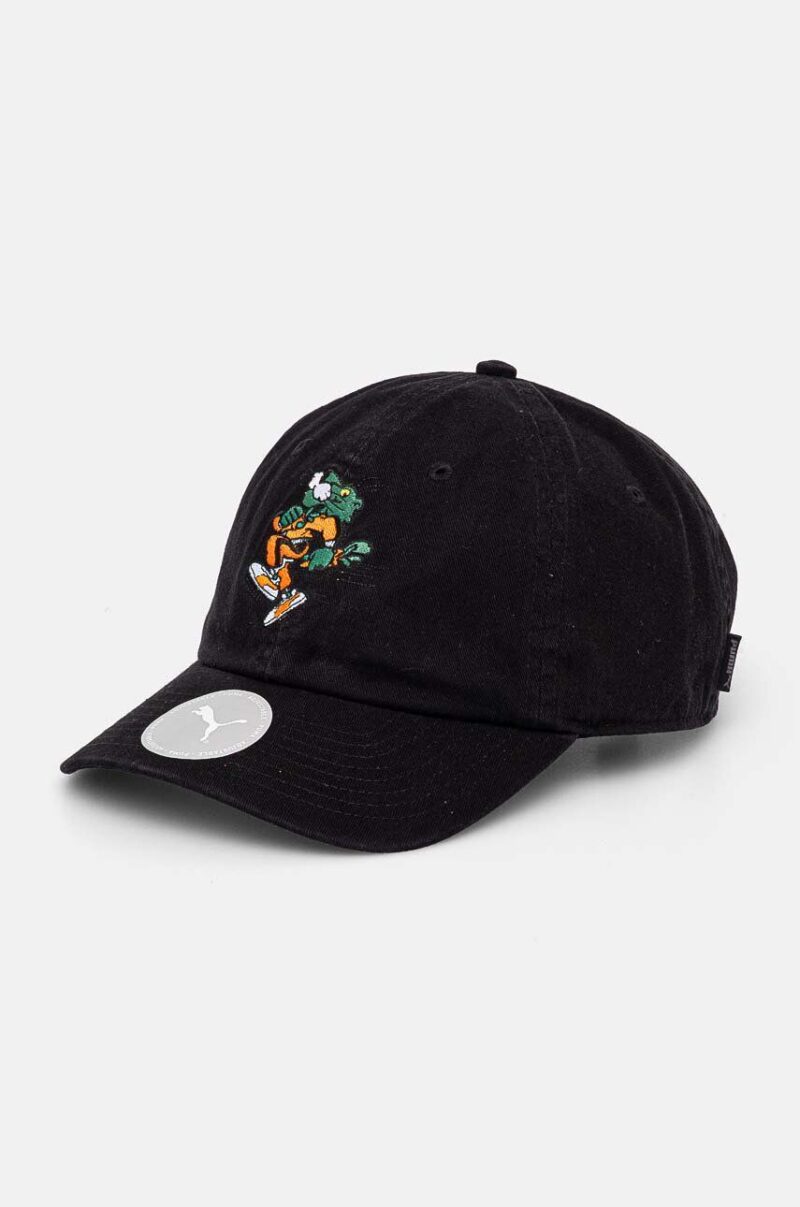 Puma șapcă de baseball din bumbac PUMA x CARROTS Dad Cap culoarea negru