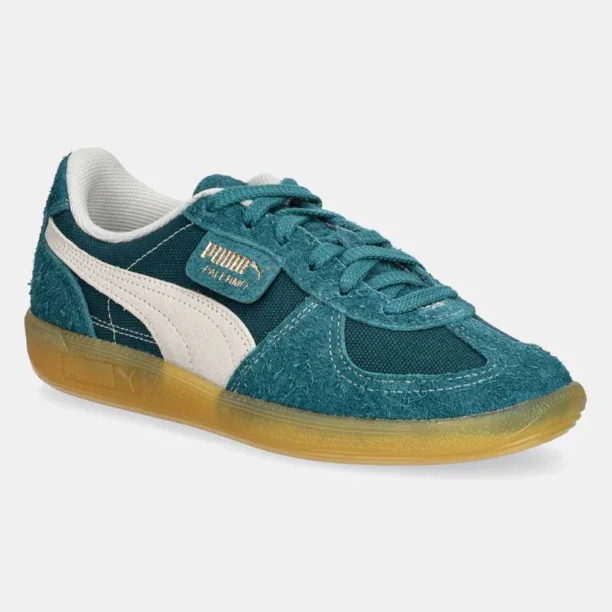 Puma sneakers din piele intoarsă Palermo Vintage culoarea verde