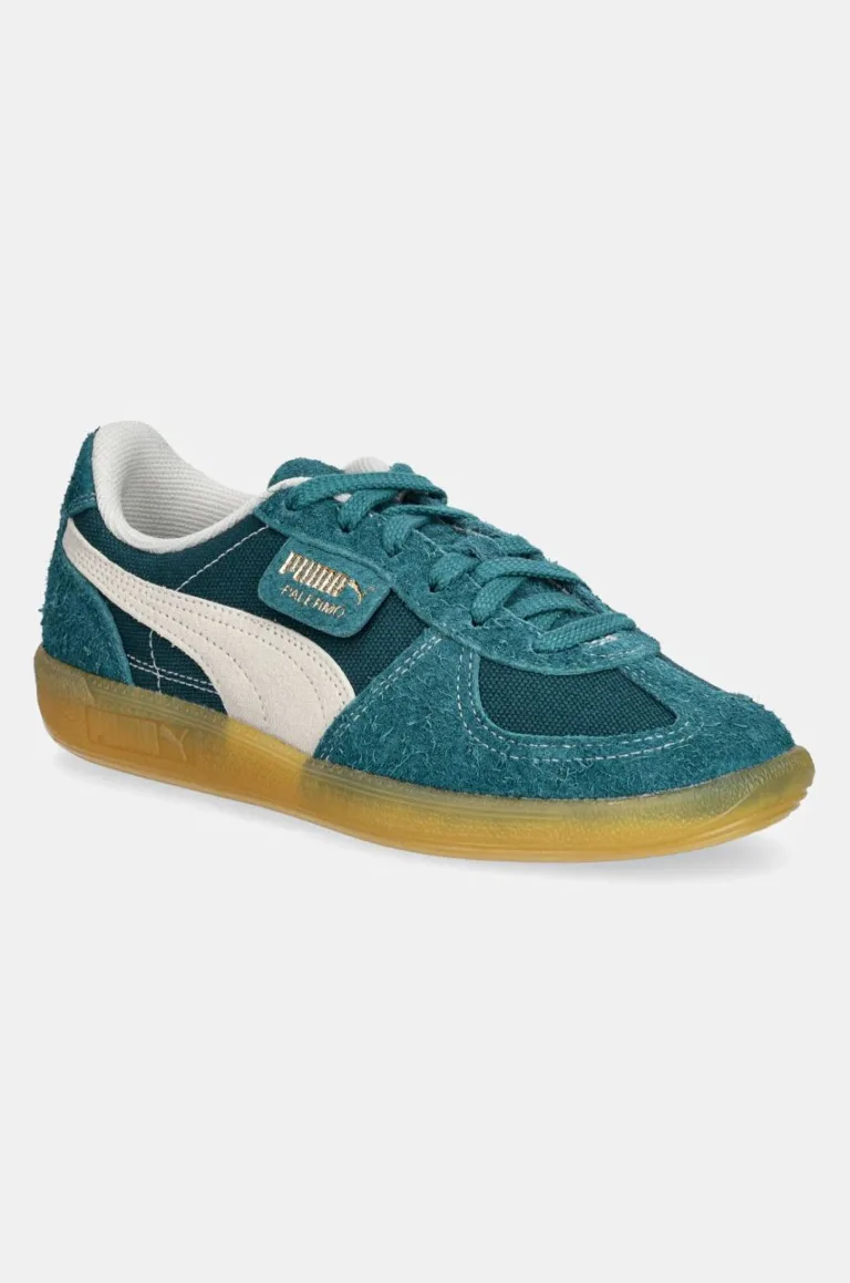 Puma sneakers din piele intoarsă Palermo Vintage culoarea verde