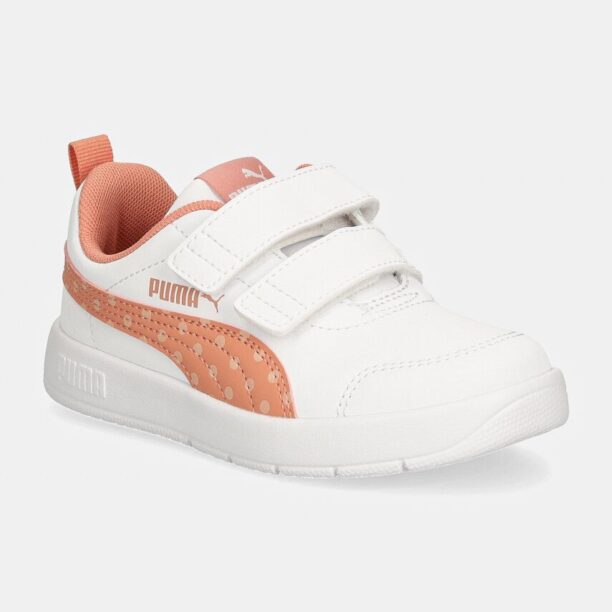 Puma sneakers pentru copii Courtflex V3 Dotty culoarea portocaliu