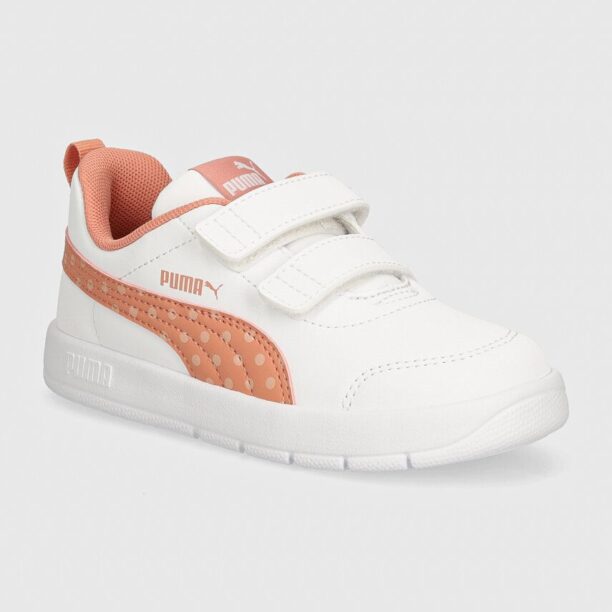 Puma sneakers pentru copii Courtflex V3 Dotty culoarea portocaliu