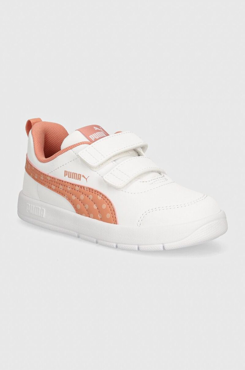 Puma sneakers pentru copii Courtflex V3 Dotty culoarea portocaliu