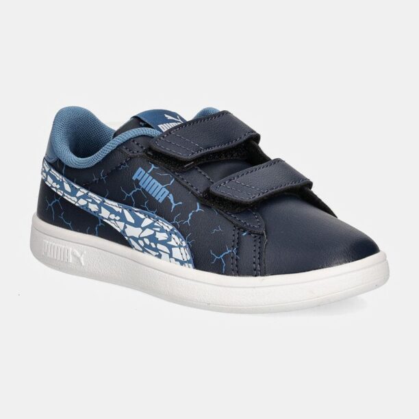 Puma sneakers pentru copii Smash 3.0 L Icy Monster culoarea albastru marin