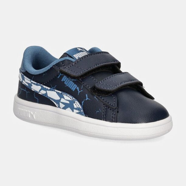 Puma sneakers pentru copii Smash 3.0 L Icy Monster culoarea albastru marin