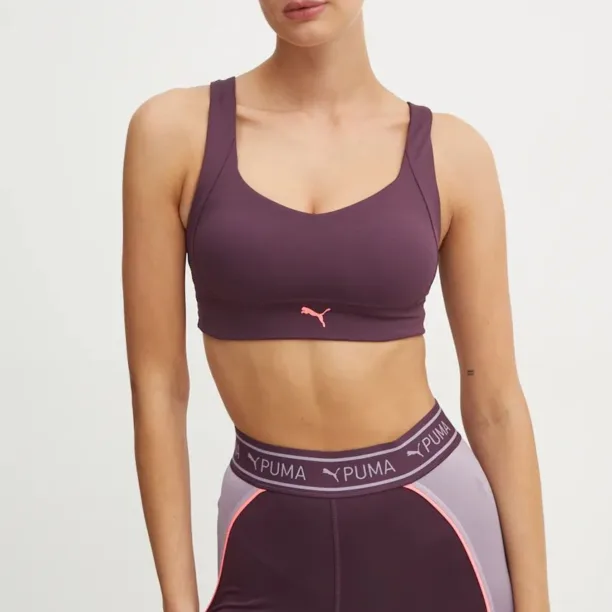 Puma sutien sport PWR Sculpting culoarea bordo