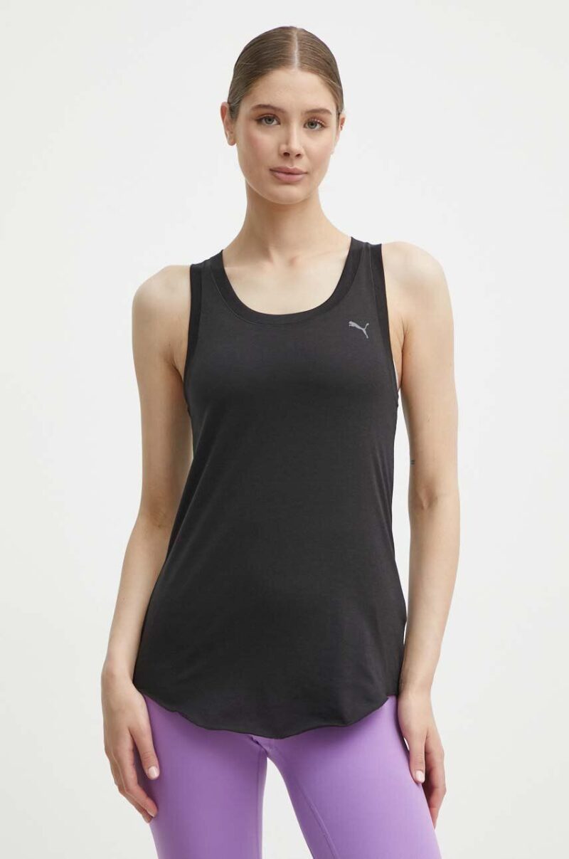 Puma top de yoga Studio Foundation culoarea negru