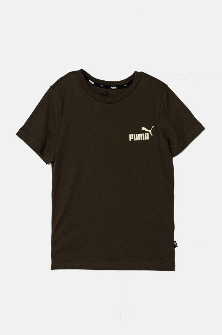 Puma tricou de bumbac pentru copii ESS Small Logo Tee B culoarea verde