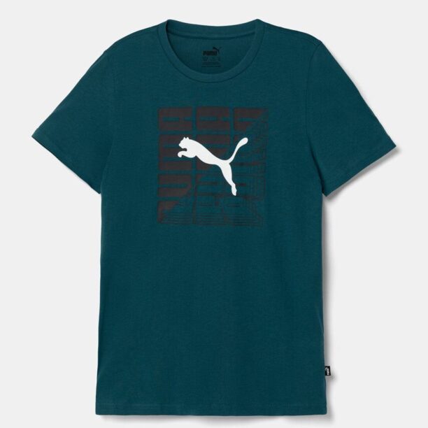 Puma tricou de bumbac pentru copii PHICS Tee 1 culoarea verde