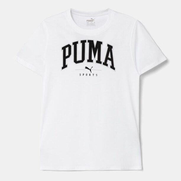 Puma tricou de bumbac pentru copii SQUAD Bigphic Tee culoarea alb