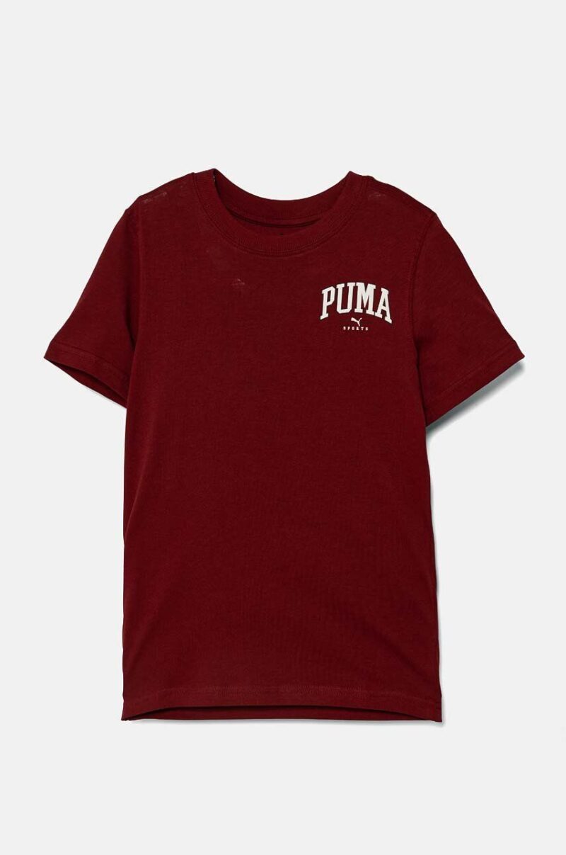 Puma tricou de bumbac pentru copii SQUAD Smallphic Tee culoarea bordo