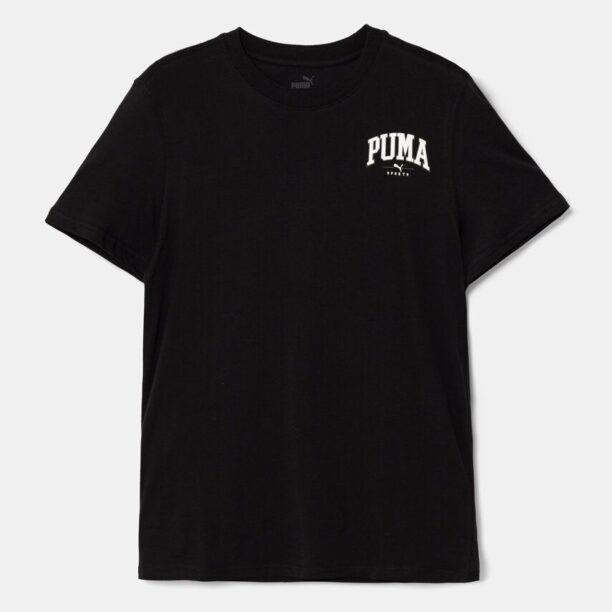 Puma tricou de bumbac pentru copii SQUAD Smallphic Tee culoarea negru