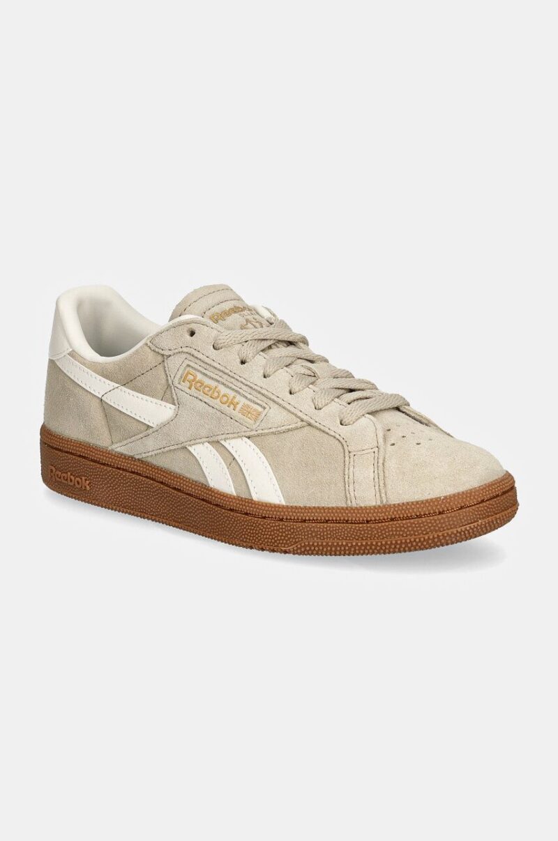 Reebok Classic sneakers din piele intoarsă Club C Grounds Uk culoarea bej