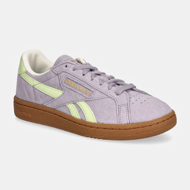 Reebok Classic sneakers din piele intoarsă Club C Grounds Uk culoarea violet