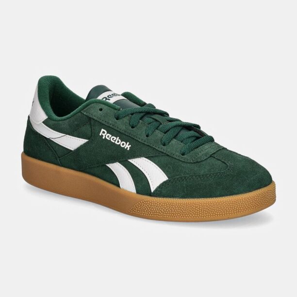 Reebok Classic sneakers din piele intoarsă Smash Edge culoarea verde