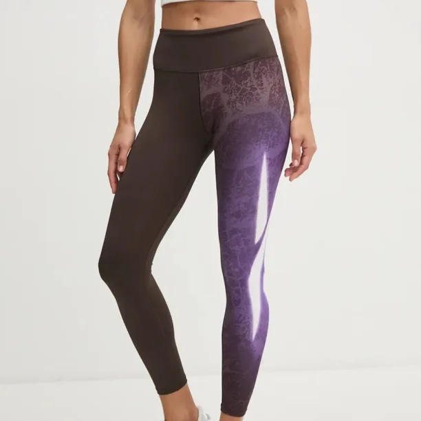 Reebok leggins de antrenament LUX Collection culoarea maro