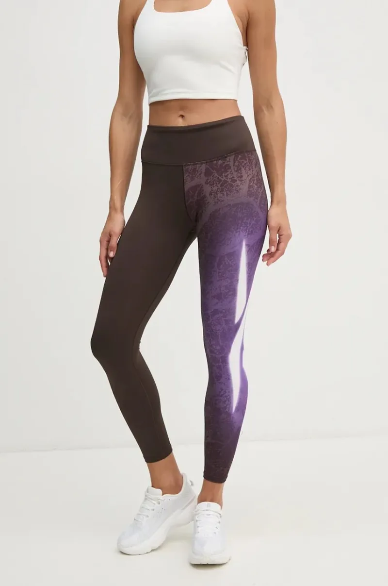 Reebok leggins de antrenament LUX Collection culoarea maro