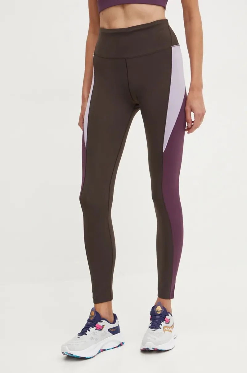 Reebok leggins de antrenament LUX Colorblock culoarea maro