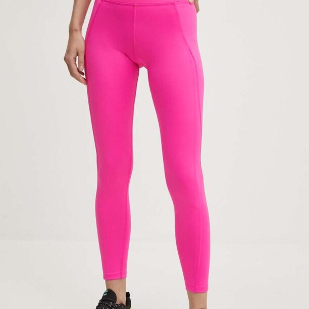 Reebok leggins de antrenament Lux Contour culoarea roz