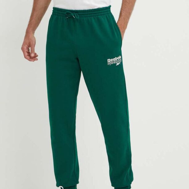 Reebok pantaloni de trening Brand Proud culoarea verde