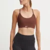 Reebok sutien sport LUX Collection culoarea maro