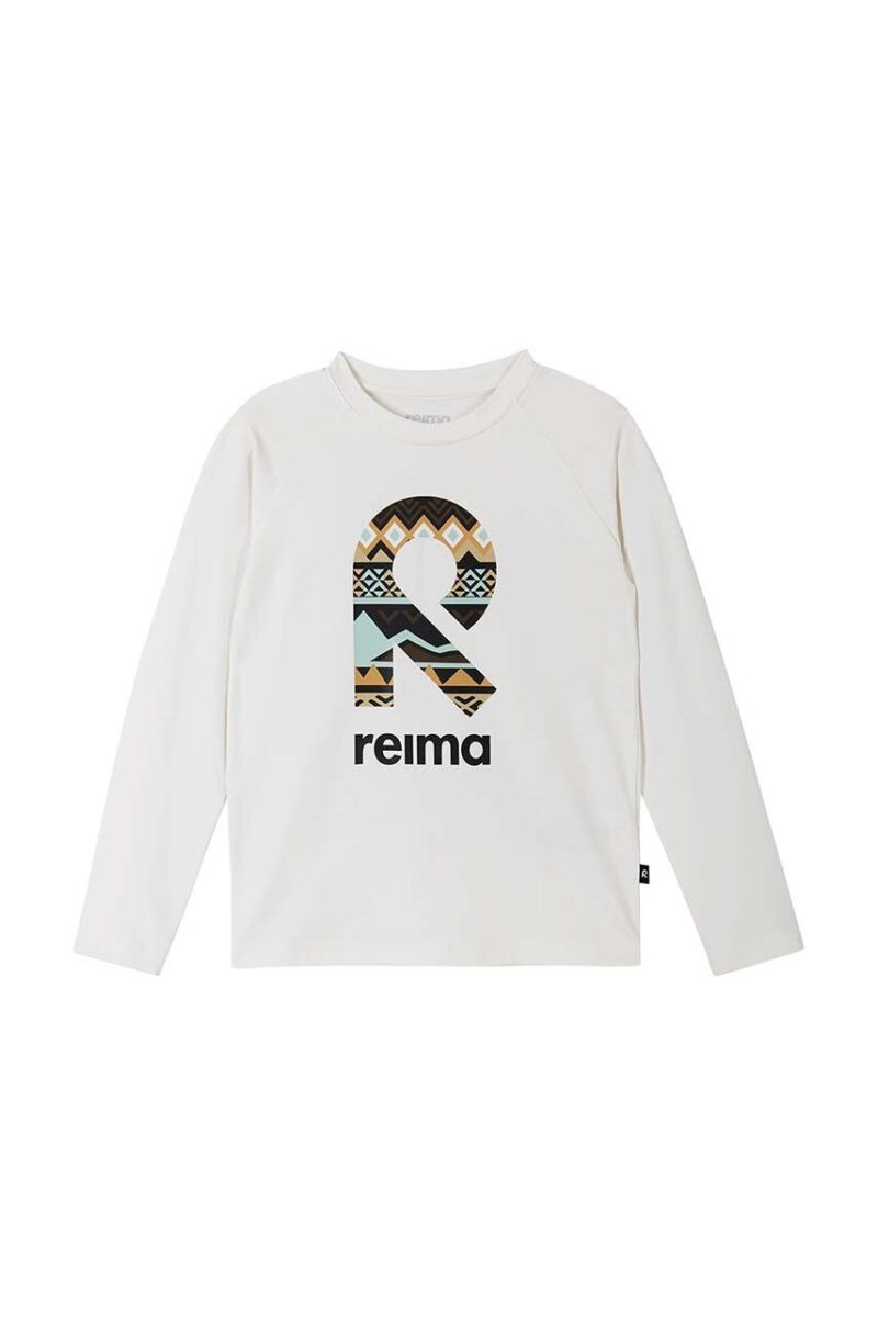 Reima longsleeve copii Koulussa culoarea alb