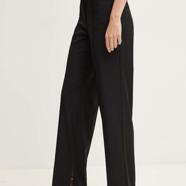 Remain pantaloni din lana Slim Suiting Pants culoarea negru