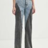 Rotate jeansi Straight Patchwork Jeans femei high waist