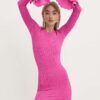 Rotate rochie CRINKLE MINI DRESS culoarea roz