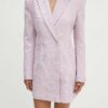 Rotate rochie Jacquard Blazer culoarea roz