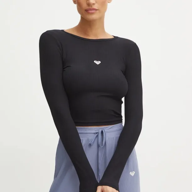 Roxy longsleeve de yoga Rise & Vibe culoarea negru