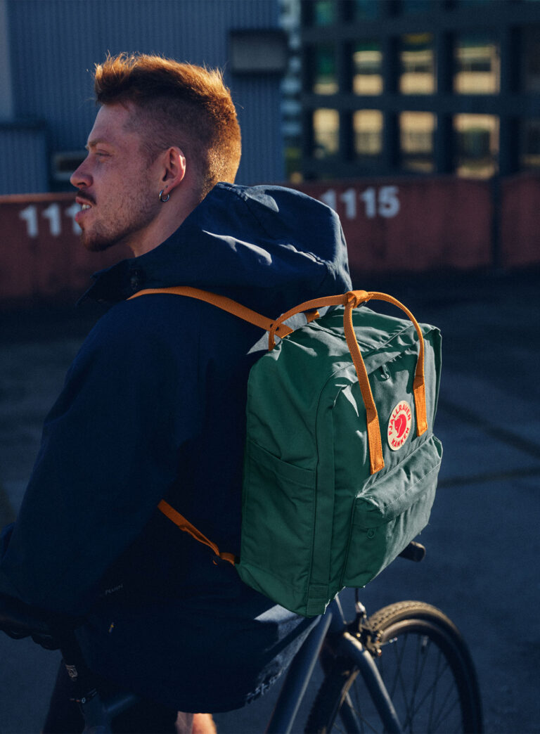 Rucsac de oras Fjallraven Kanken - arctic green/spicy orange - imagine 6