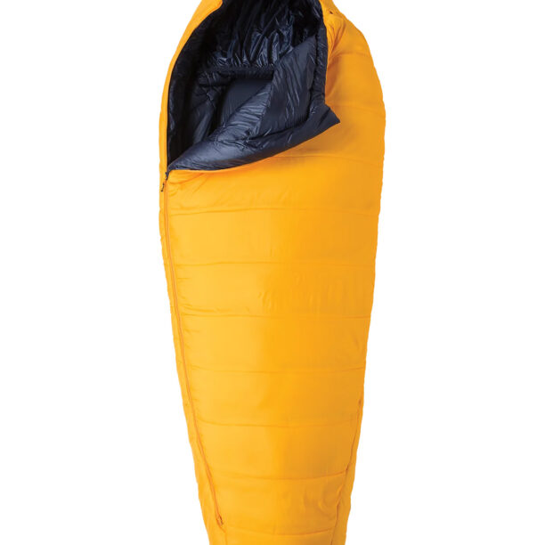 Sac de dormit sintetic Big Agnes Lost Dog 30 (198 cm) Long Left - yellow/navy preţ