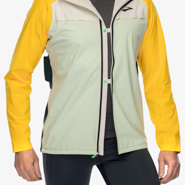 Cumpăra Scurta de ploaie Brooks High Point Waterproof Jacket - green/ecru/lemon