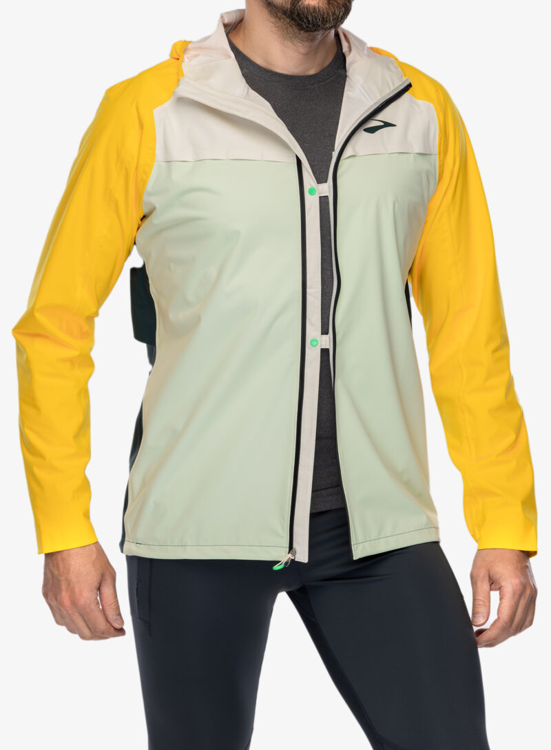 Cumpăra Scurta de ploaie Brooks High Point Waterproof Jacket - green/ecru/lemon