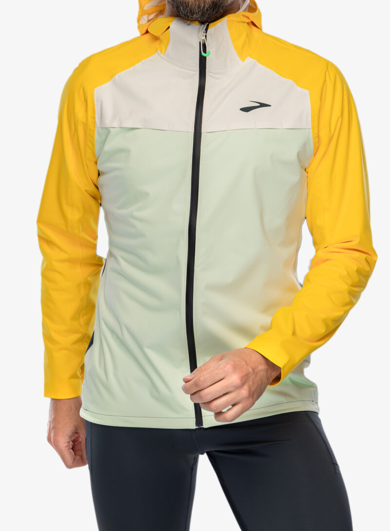 Scurta de ploaie Brooks High Point Waterproof Jacket - green/ecru/lemon